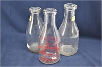 (3) Glass Milk/Cream Bottles 1-Marked Hyde's