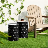 glitzhome Outdoor Side Tables Set of 2 Decorative