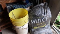 2-5 Gal. Buckets, Black Mulch, Yard Stick & more
