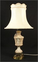 Faux Capodimonte Lamp w/ Damask Shade