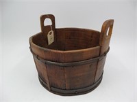 Early Primitive Oak Barrel Bucket