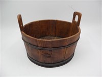 Early Primitive Oak Barrel Bucket
