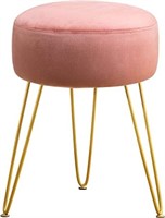 LUE BONA Vanity Stool, dark Pink Velvet Footrest,