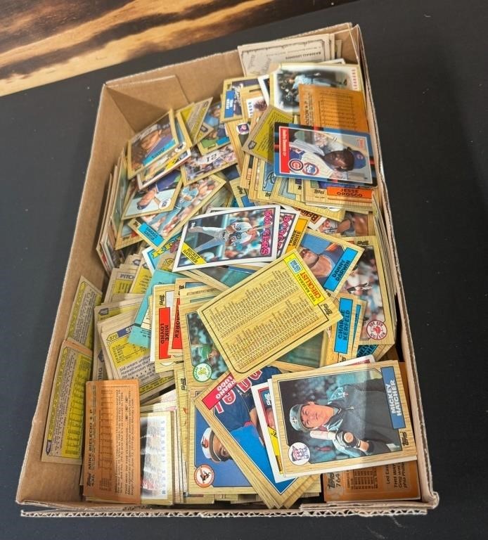 Large Flat of 1980's Baseball Cards