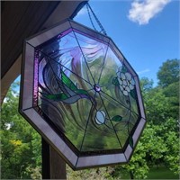 Faux Stained Glass Hummingbird Sun Catcher