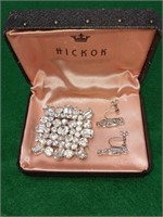 Vintage Brooch & Earring Set