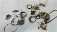 Estate Jewelry Lot cameo necklace earrings rings e