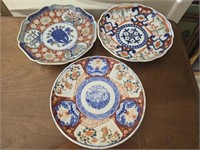 Lot of 3 Vintage  Asian hand painted plates