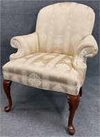 Rolled Arm Tone on Tone Accent Chair