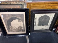 2 LG FRAMED MIDDLE EASTERN SKETCHES UP TO 38x32