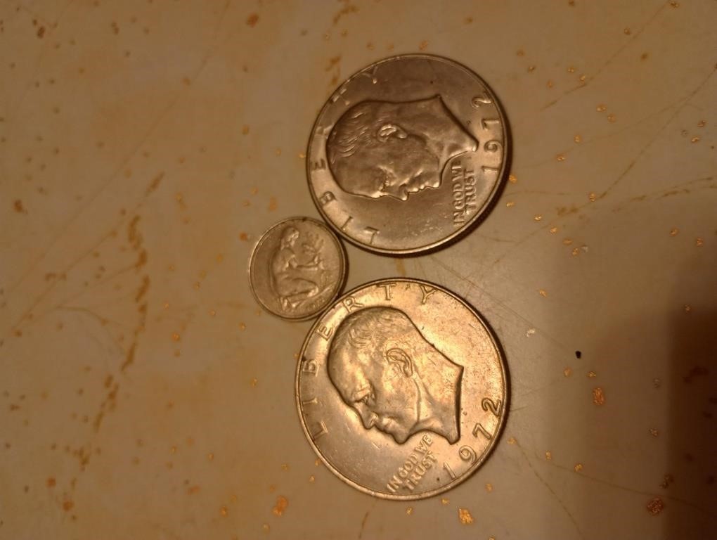2 ike dollars and denmark coin