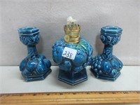COLORFUL BLUE FRUIT RETRO CANDLE HOLDERS +