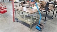Metal cart w/ wood top