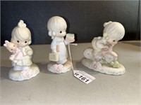 3 PC PRECIOUS MOMENTS PORCELAIN BIRTHDAY