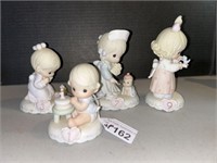 4 PC PRECIOUS MOMENTS PORCELAIN BIRTHDAY