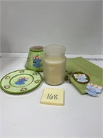 NEW Angel Jar Candle w/ plate shade and gift bag