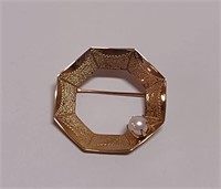 Octagon Shaped Brooch (Marked 14K)