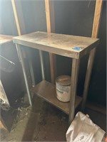 Metal side table for kitchen