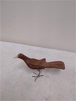 Wood bird sculpture
