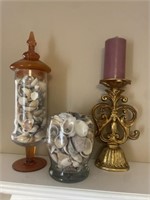 Gold Candlestick and Other Decor