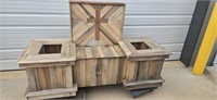 Storage Bench Planter, Measures 75" wide,