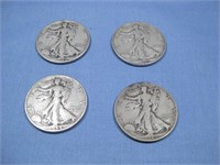 Four Walking Liberty Half Dollar 90% Silver