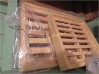 3 wood pie cooling racks serving trays