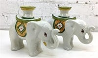 Pair of 8x7" Elephant candleholders