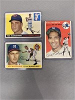 (3) 1954 and 1955 Baseball Star Cards