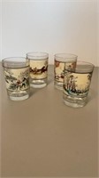 Arby’s currier & Ives winter glasses Barware