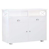 $211  White Sideboard 39 in. Storage Cabinet