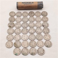 40 Buffalo Nickels Undated