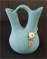Unique Blue Navajo Vase-Handmade