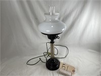 Vintage Hurricane Lamp w/ Blown Glass Base