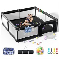 LUTIKIANG 79" X 71" Extra Large Playpen, Black