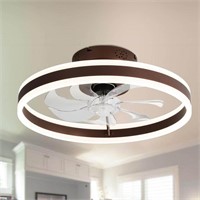 Oaks Aura 20 in. Integrated LED Indoor Brown Moder