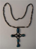 Navajo Sterling Cross w/ Turquoise
