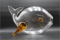 Large Art Glass Fish Vase Bowl