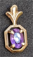 10 Kt Yellow Gold Amethyst Pendant