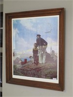 Large Framed Norman Rockwell Print, Outward Bound