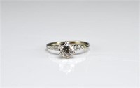 Art Deco platinum and diamond engagement ring