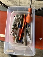 Box lot including screw drivers different sizes, s