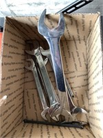 Box lot including Matco open wrenches in different