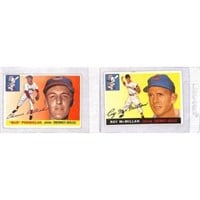 (2) 1955 Topps Baseball Cards Mid-higher Grade