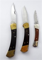 (3) BUCK LOCKBACK KNIVES: 110, 112 & 503