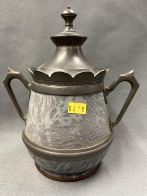 Gray Agateware Sugar Canister