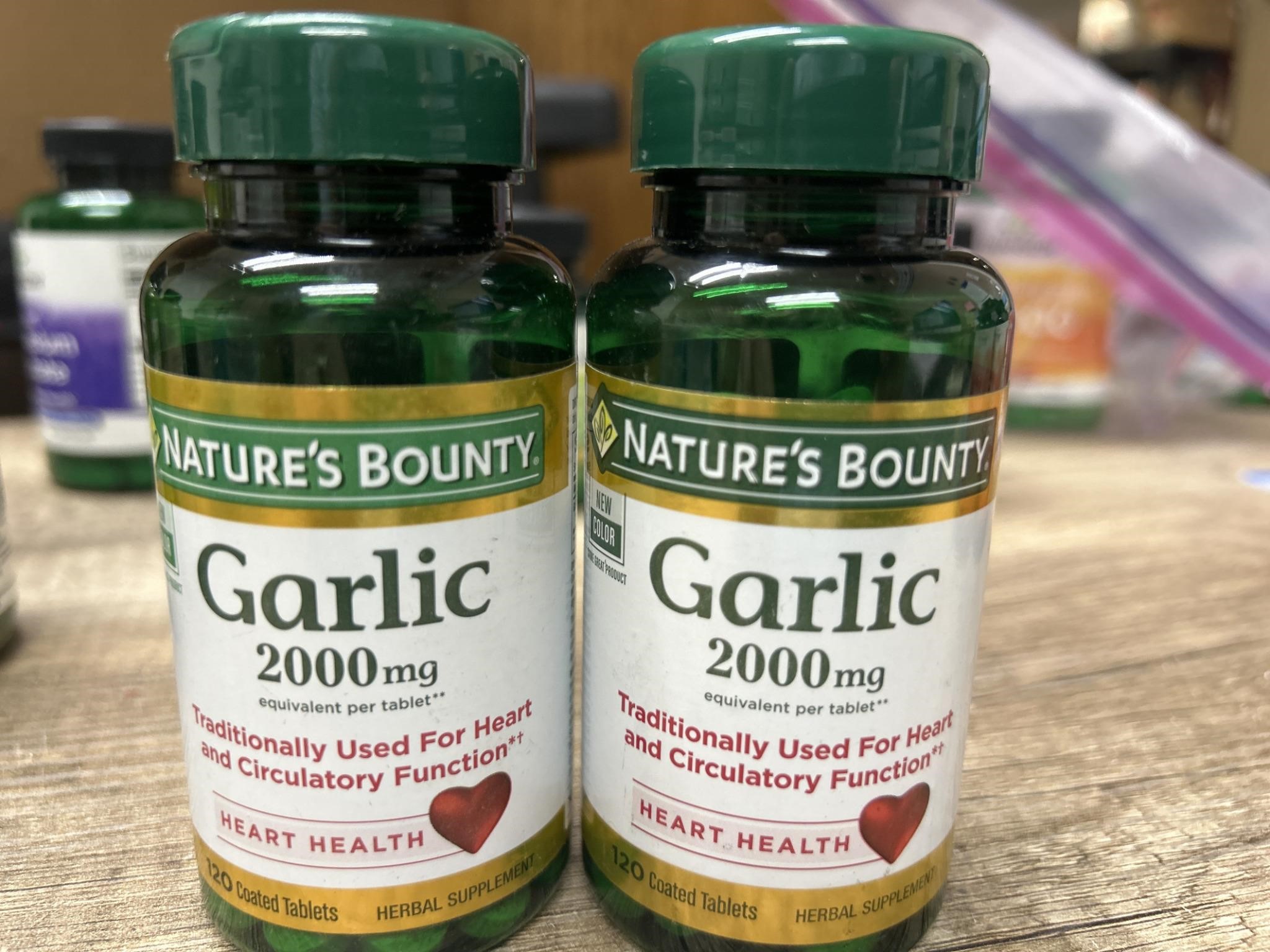 2Pk  Bounty Odor Free Garlic 2000 mg 120 Ct