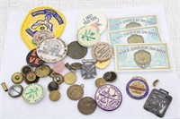 PINS, PATCH, BUTTONS, WOOD NICKELS