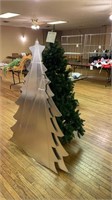 Artificial Tree and cardboard silver tree