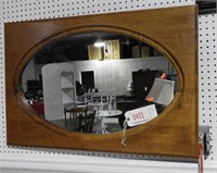 Maple framed oval wall mirror 24” x 36”